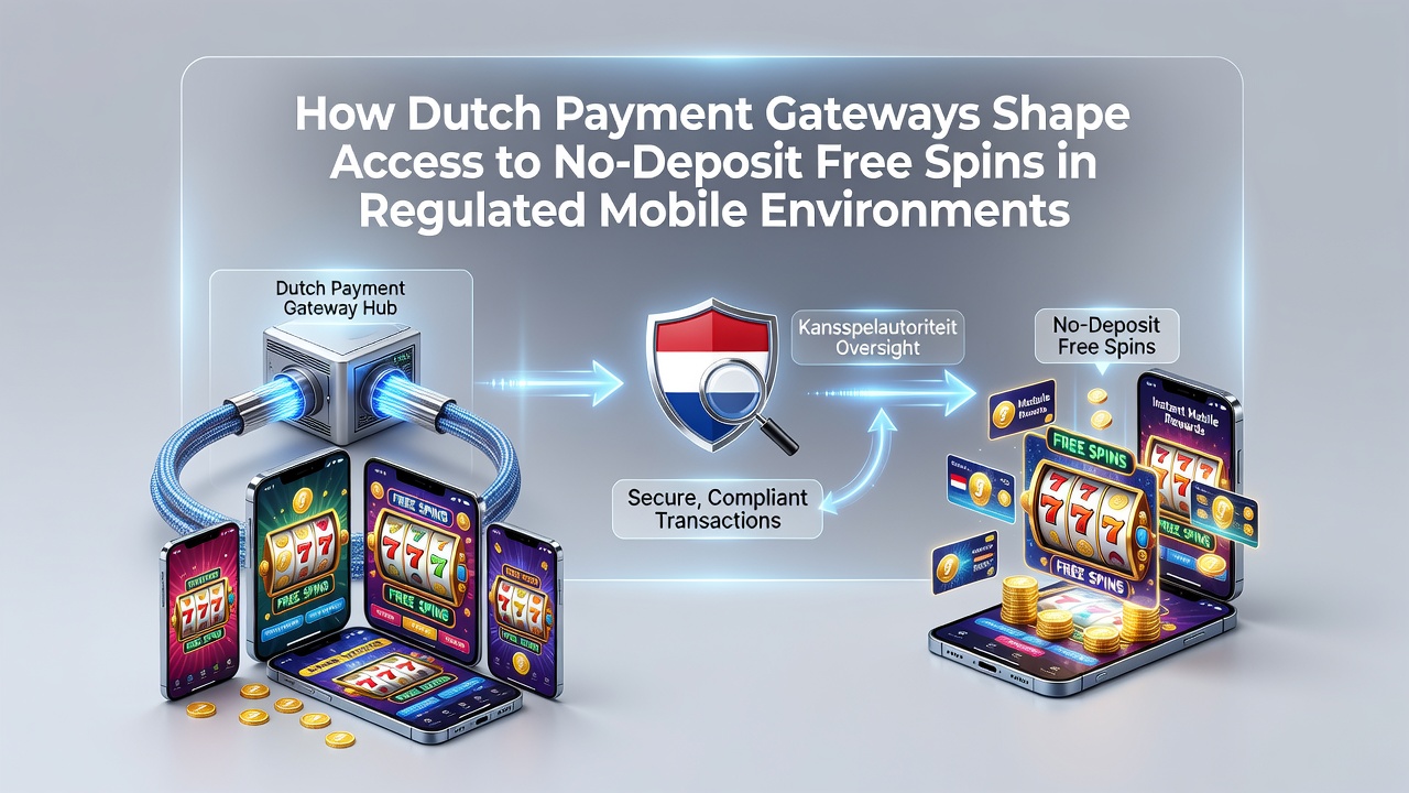 Grafiek die de relatie toont tussen betaalgateways, mobiele regulatie en no-deposit free spins in Nederland